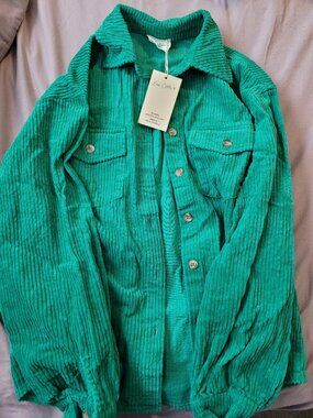 NEW Easy clothes corduroy button down overshirt